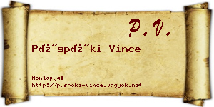 Püspöki Vince névjegykártya