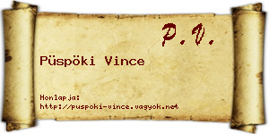 Püspöki Vince névjegykártya